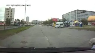 Маршрутка   на красный свет