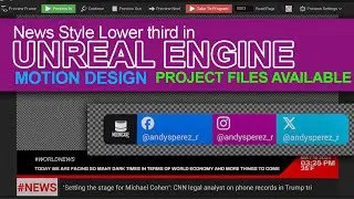 Cool News Style Lower third in Unreal (Demo) → Project Files Available 🎬 #motiondesign #unrealengine