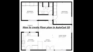 AutoCAD 2D Basics Tutorial - How to create Floor plan in AutoCad 2D (#civil_engineering)