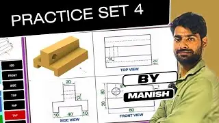 engineering drawing practice set -4 angle of projection, type of lines all details by 