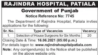 Punjab govt jobs 2021 || latest govt jobs 2021 || Rajindra hospital recurtiment 2021