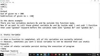 VARIABLES IN PHP | LOCAL VARIABLES | GLOBAL VARIABLES