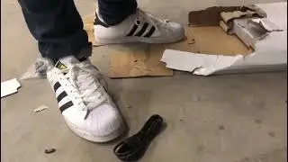 NTCHEFSX (24) Stomping and crushing a brandnew Sony PS4 with Adidas Superstars