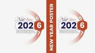 New Year 2026 Design in Adobe Illustrator l New Year 2026 Poster Design l New Year 2026