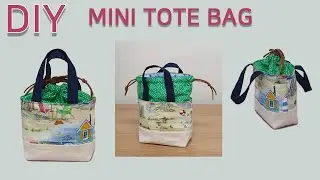 DIY mini drastring tote bag/작고 귀여운 손가방 만들기/미니 토트백만들기[JSDAILY]