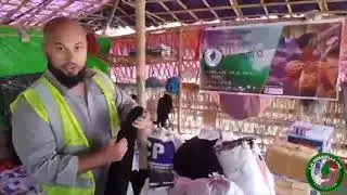 Раздача принадлежностей в в лагере