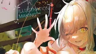 YOIMIYA  - Illustration making - イラストメイキング ! 宵宮花火ファンアート 私は祭りで彼女を描きたかった
