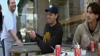 Zlatan Ibrahimovic eats pizza