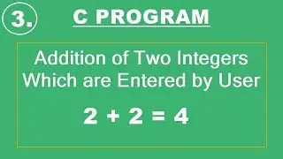 3.Simple C Program for Addition of Two Integers Entered by User