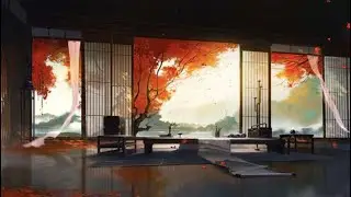 [環境音/ASMR]紅葉に染まった庭を眺めながら過ごす時間・秋の音・虫の声 | るろうに剣心BGM・Rurouni Kenshin