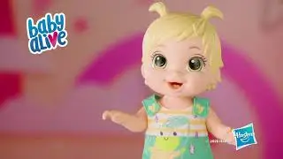 Baby Alive - Bebé saltitos y risitas - Da saltitos, sonido, toma agua y moja el pañal, pelo rubio