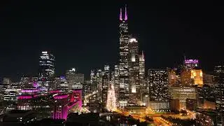 Pink Chicago Skyline