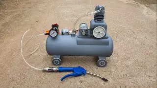 Homemade mini air compressor from pvc pipe in 10 Minutes