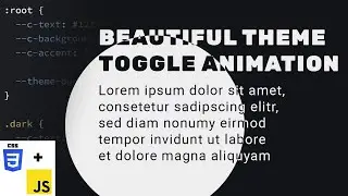 Beautiful Theme Toggle Animation using just a few lines of CSS and JS