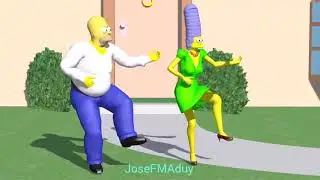 SHREK, HOMERO Y MARGE BAILANDO KIKI NATI