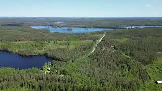 Flying over the forests near Hanhivirta ferry in Enonkoski muncipality, Eastern Finland 10.6.23