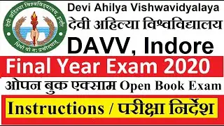 DAVV Indore - Open Book Final Year Exam - Full Details