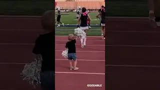 Toddler Cheers On Football Field With Sister!📣 