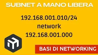 Subnet calcolate a mano libera. Basi di networking.