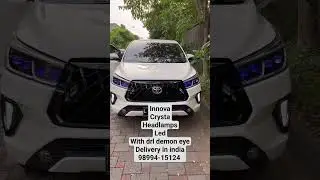 Innova crysta headlamp led headlight 4 led demon eye lens headlamp scanning with drl white led lamp