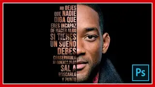Póster tipográfico en Photoshop | Retrato con texto