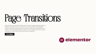 How To Use Elementor Page Transition | WordPress | Elementor