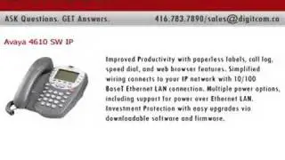 Avaya 4610 SW IP, Digitcom.ca Telephone Systems VoIP