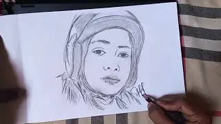 Sketsa pensil wajah 