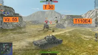 WoT Blitz  ||  T30  ||  T100E4  ||  Vz. 55  ||  #wordoftanksblitz #t30  #t110e4  #vz55