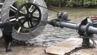 This innovative waterwheel generates clean electricity from a river.