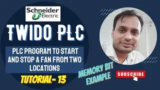 Twido PLC Training 13 - PLC Program to start and stop a fan from two locations | Memory Bit Example