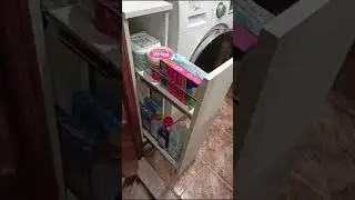 💥🙀👍Минималистично и практично!Тумба для пространства между ванной и машинкой!И нет пыли на баночках!