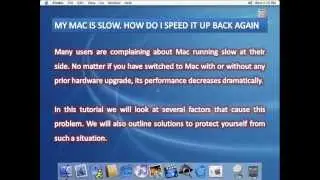 My MAC is Slow - How Do I Speed It Up Back Again