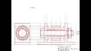 Engineering Drawing Tutorials/Assembly drawing with Front view & Side view (T 10.6)