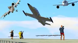МИЛЛИОН САМОЛЕТОВ VS РПГ НА УЗКОЙ ПЛАТФОРМЕ! (GTA 5 Online Смешные Моменты)