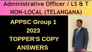 Aditya (Telangana): APPSC Group 1 Topper 2023 - Answer Sheets 