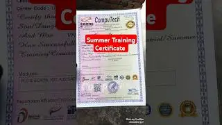 Bteup Summer Training Certificate | Polytechnic Summer Training #bteup #shorts #polytechnic #short