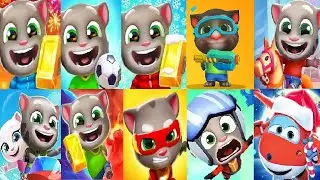TALKING TOM GOLD RUN 1 VS 2 VS Tom Hero Dash Tom Jetski 3 Tom Sky RUN Tom Party in the Wild FUN FAIR