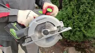 Тест системы остановки диска циркулярной пилы Greenworks GD24CS165
