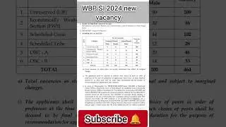 WBP SI NEW VACANCY 2024|Sub-inspector|  #wbpnewupdate #shortvideo