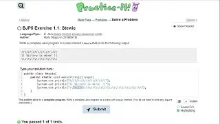 Java Practice-it Introduction to Java Programming | Exercise 1.1 Stewie