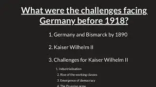 GCSE AQA History: Germany before  1918
