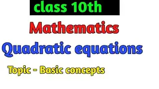quadratic equations class 10th