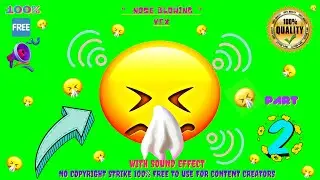 Nose Blowing🤧Emoji Animation With Sound Effect🔊No Copyright Strike✔️100% Free to Use 👍