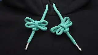 How to tie hoodie strings cool. Stylish Hoodie Strings double bow knot idea.