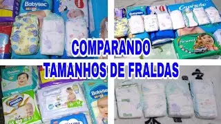 COMPARANDO TAMANHOS DE FRALDAS RN P M | Muita diferença entre as marcas!