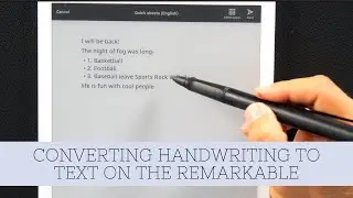 Converting Handwriting To Text On The ReMarkable