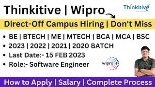 Wipro | Thinkitive Direct Off-Campus Hiring | 2023 | 2022 | 2021-2020 | Don't Miss | Many Courses