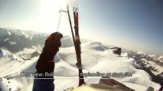 Paragliding - Toplanding on snow "high-way" :) "Diedamskopf" Austria
