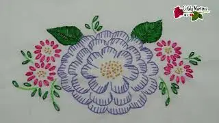 Bordado sencillo con hilo cristal y listones.